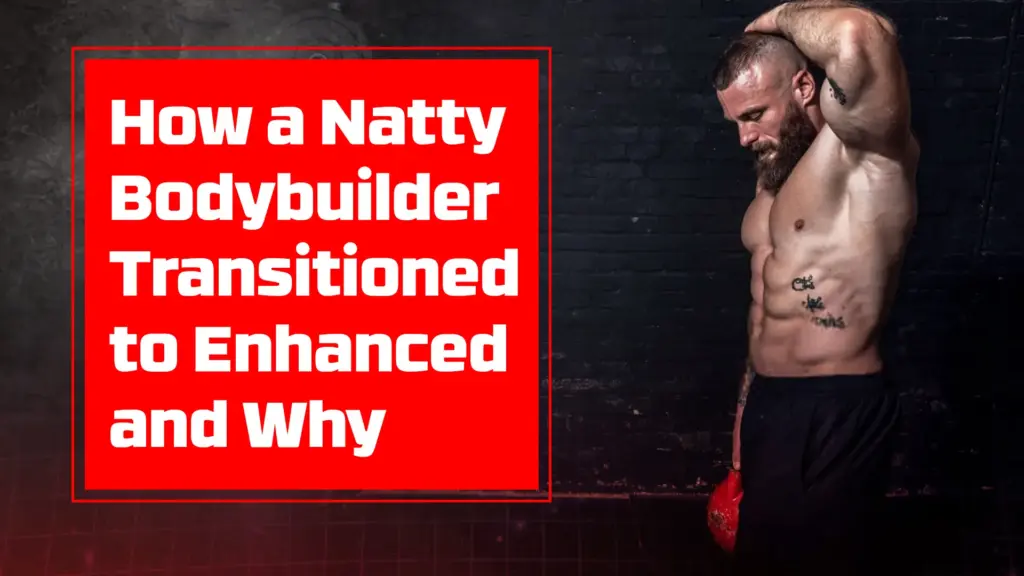 A natural bodybuilder showcasing transformation results after transitioning to enhanced training